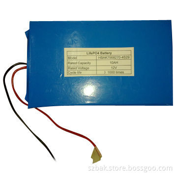 HBAK 7568270-4S29,12V 10AH, Lifepo4 battery pack, size: 75*68*270mm